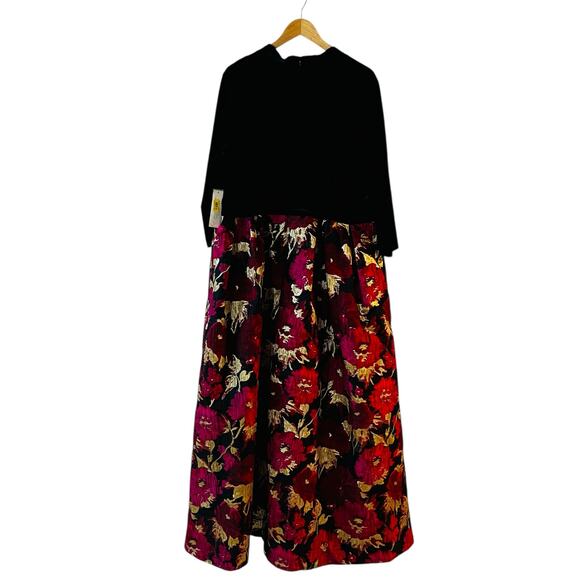 Eliza J Velvet Floral Damask Skirt Maxi Dress Size 20W NWT - Picture 3 of 9
